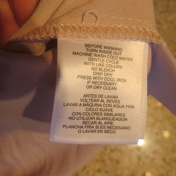 Anne KLEIN Cream with Black Trim Sheer Blouse Medium (K451) - Picture 4 of 4